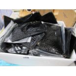 Box of ladies black purses