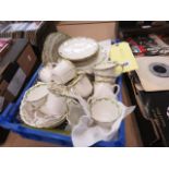 Box containing a quantity of Pointons floral patterned crockery