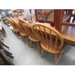 4 beech stick back dining chairs