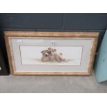 5459 - Framed and glazed print with puppies