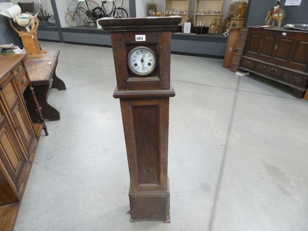 Grand mother clock in oak case (as found)