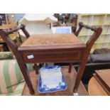 5126 Edwardian piano stool with hinged seat