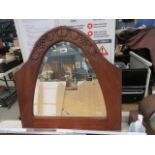 Dome topped mirror with carved frame