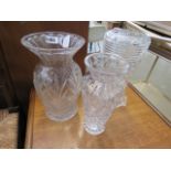 3 glass vases