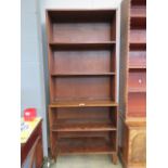 Dark beech open fronted bookcase