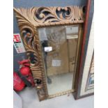 Rectangular bevelled mirror in gilt frame