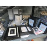 5740 - Cage containing stationary and photo frames