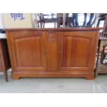 Cherry finished side board with 2 doors under