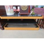 Bentwood and glazed 2 tier television stand
