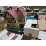 Dolls house with a quantity of furniture