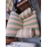 5303 Armchair in green striped fabric