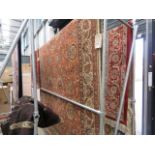 (6) Red floral carpet