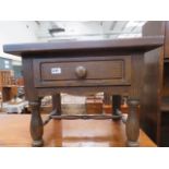 Dark oak bedside cabinet with single drawer