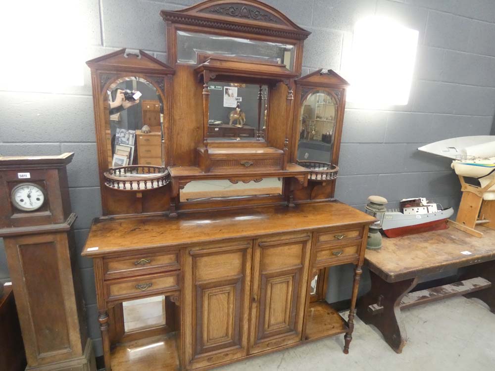 Walnut edwardian mirror back sideboard