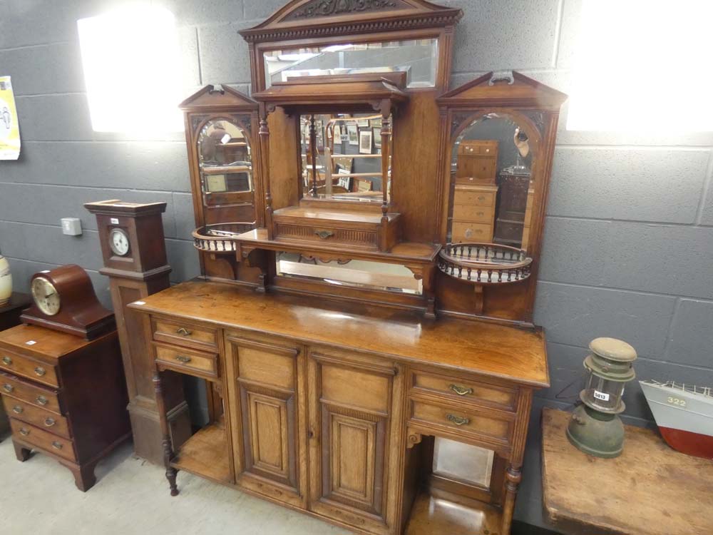 Walnut edwardian mirror back sideboard - Image 2 of 4