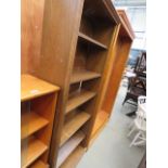 Dark oak open fronted bookcase