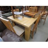 Oak breakfast table with 4 matching chairs