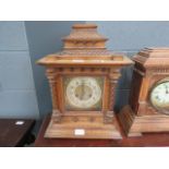 Mantle clock in fruit wood case
