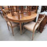 G plan extending dining table plus 4 chairs, (collectors Item)