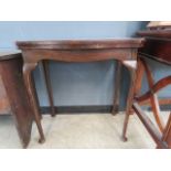 Edwardian fold over card table on cabriole supports