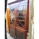 Reproduction mahogany glazed corner unit