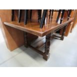 Large dark oak dining table