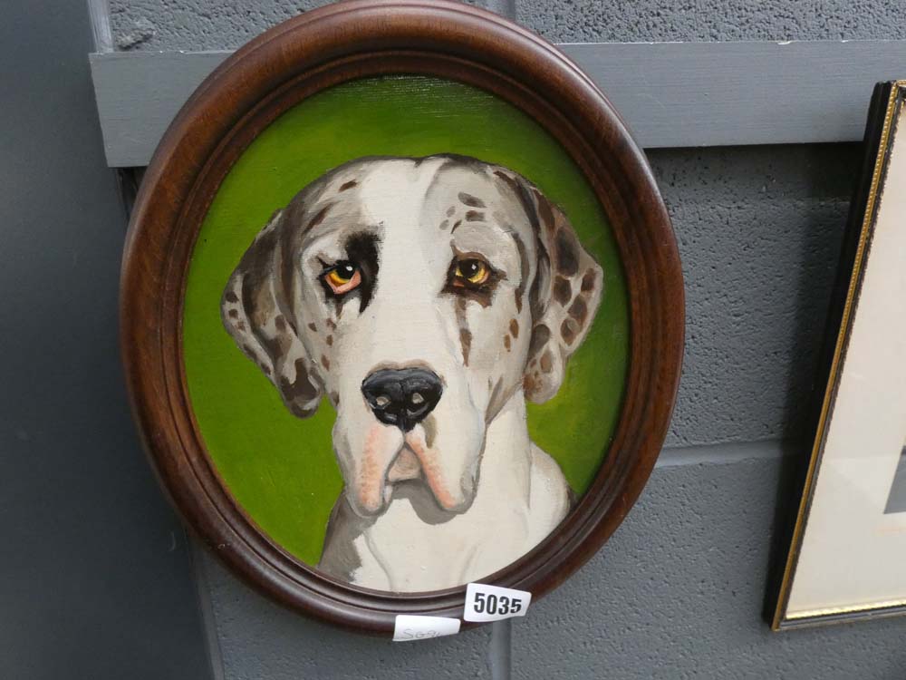 Oil on board study of great dane