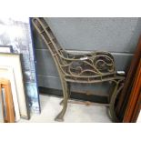 Pair of cast iron bench ends