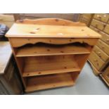 Pine open fronted bookcase