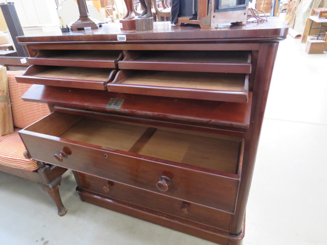 Victorian mahogany chest with 5 drawers - Image 2 of 2