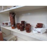 Quantity of brown glazed Portmeirion crockery