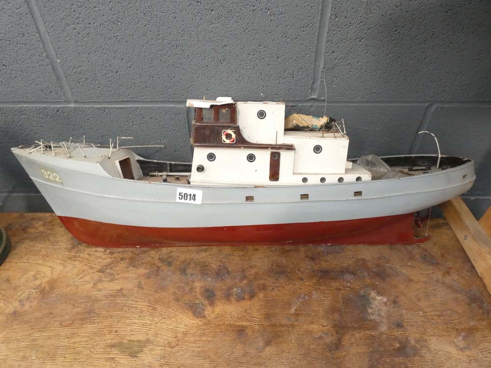 Grey painted model life boat