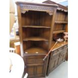 Oak corner cupboard