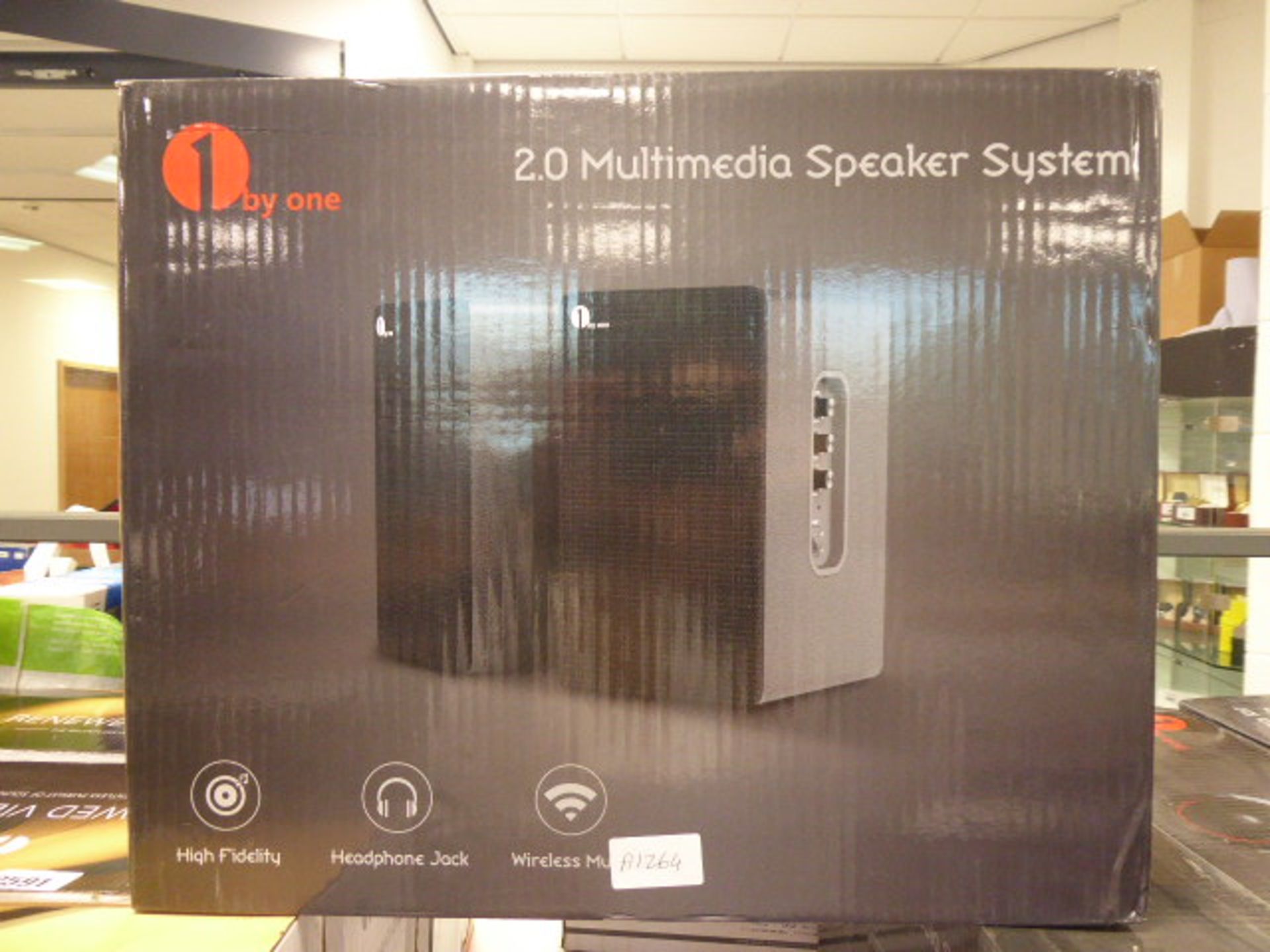 One by One 2.0 multi media speaker system in box