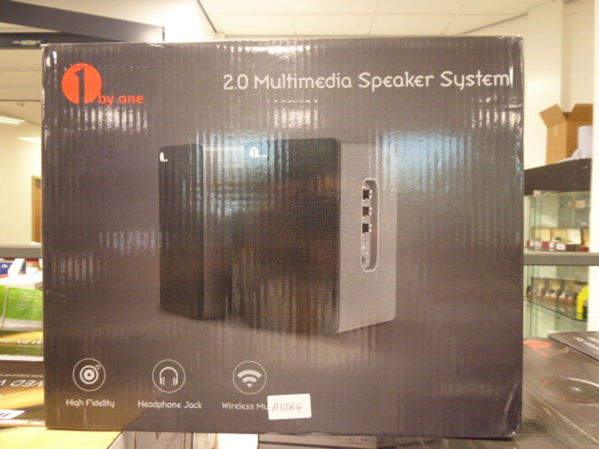 One by One 2.0 multi media speaker system in box