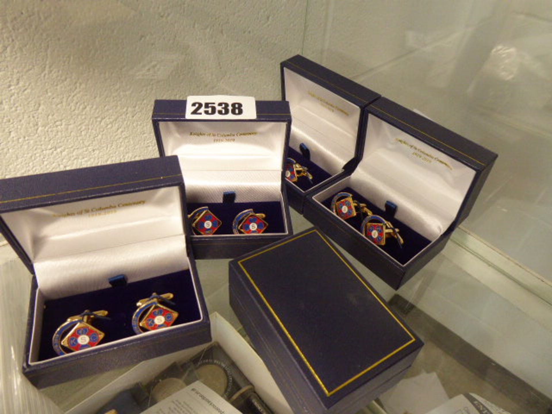 5 boxes of various cufflinks