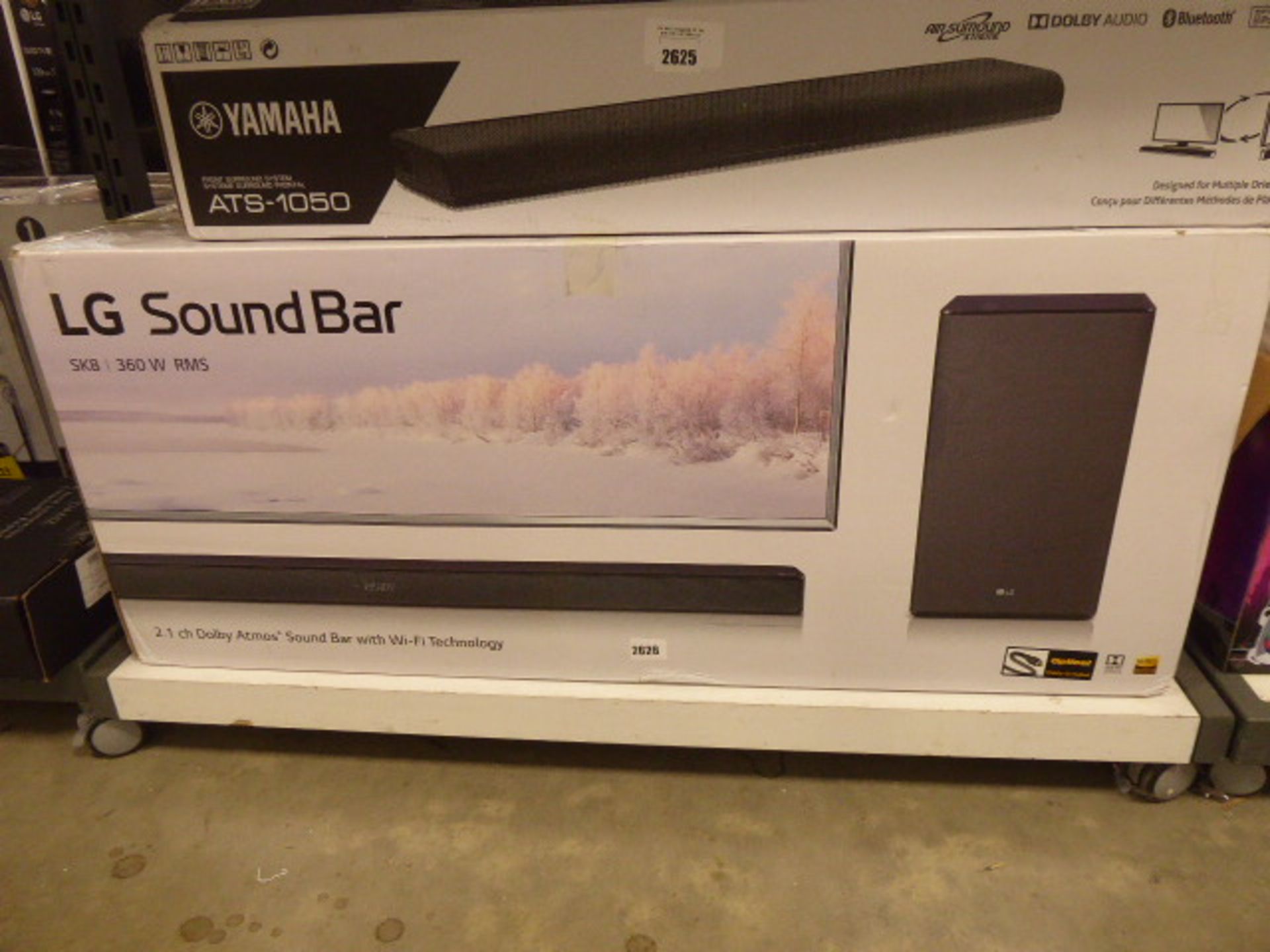 LG soundbar model SK8 in box