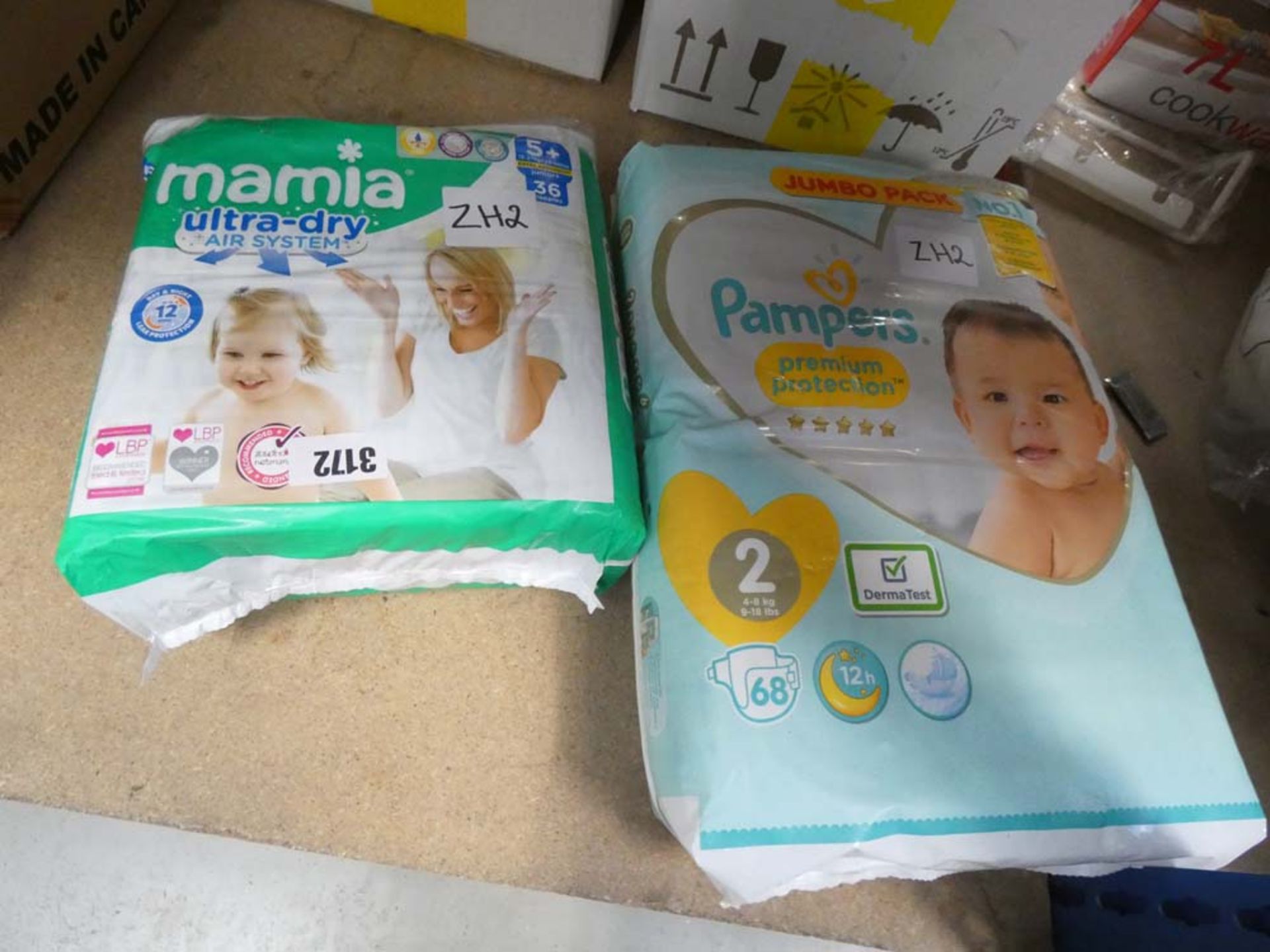 2 bags of babies nappies