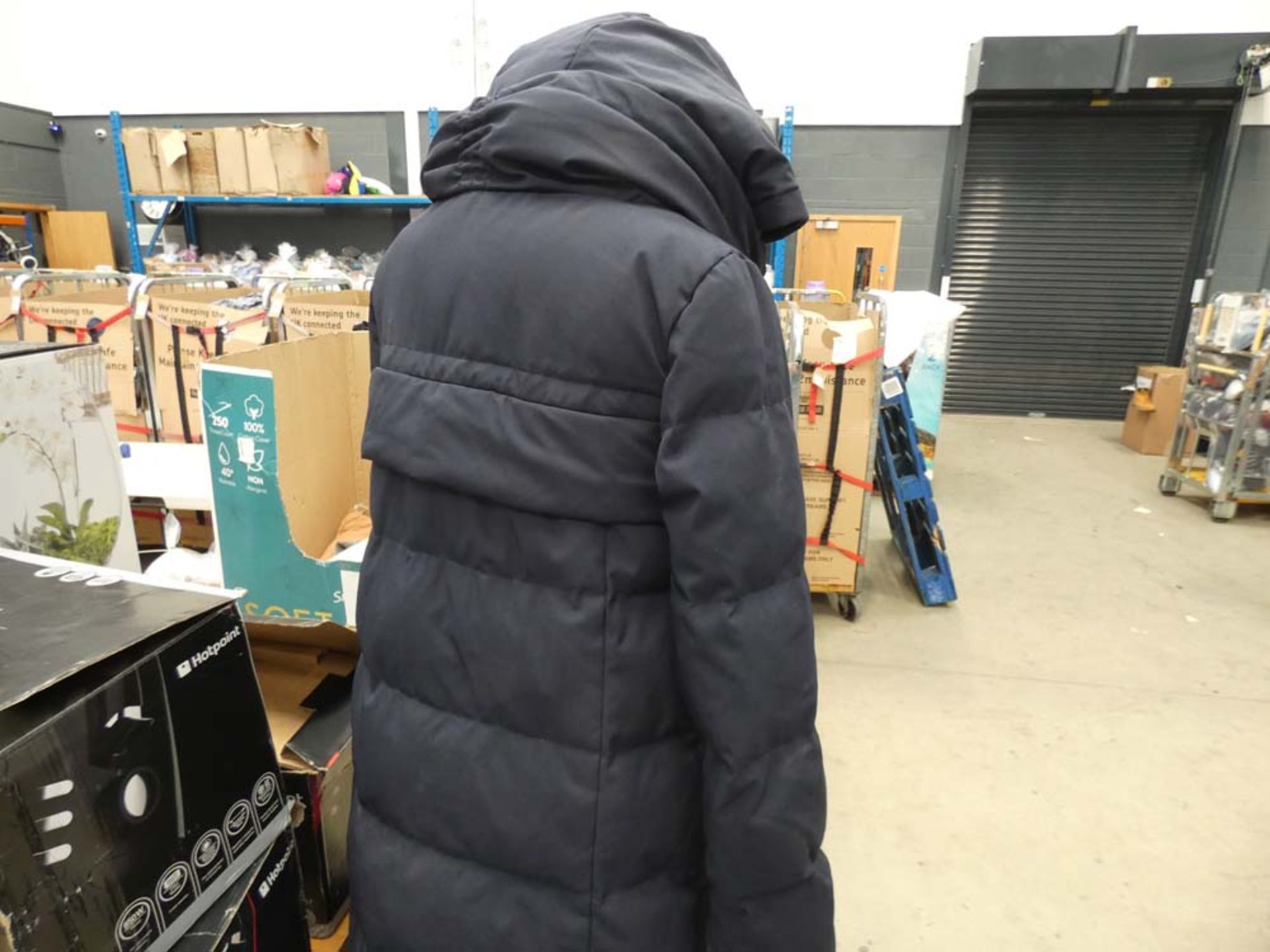 Ladies full zip hooded used DKNY coat - Image 2 of 2