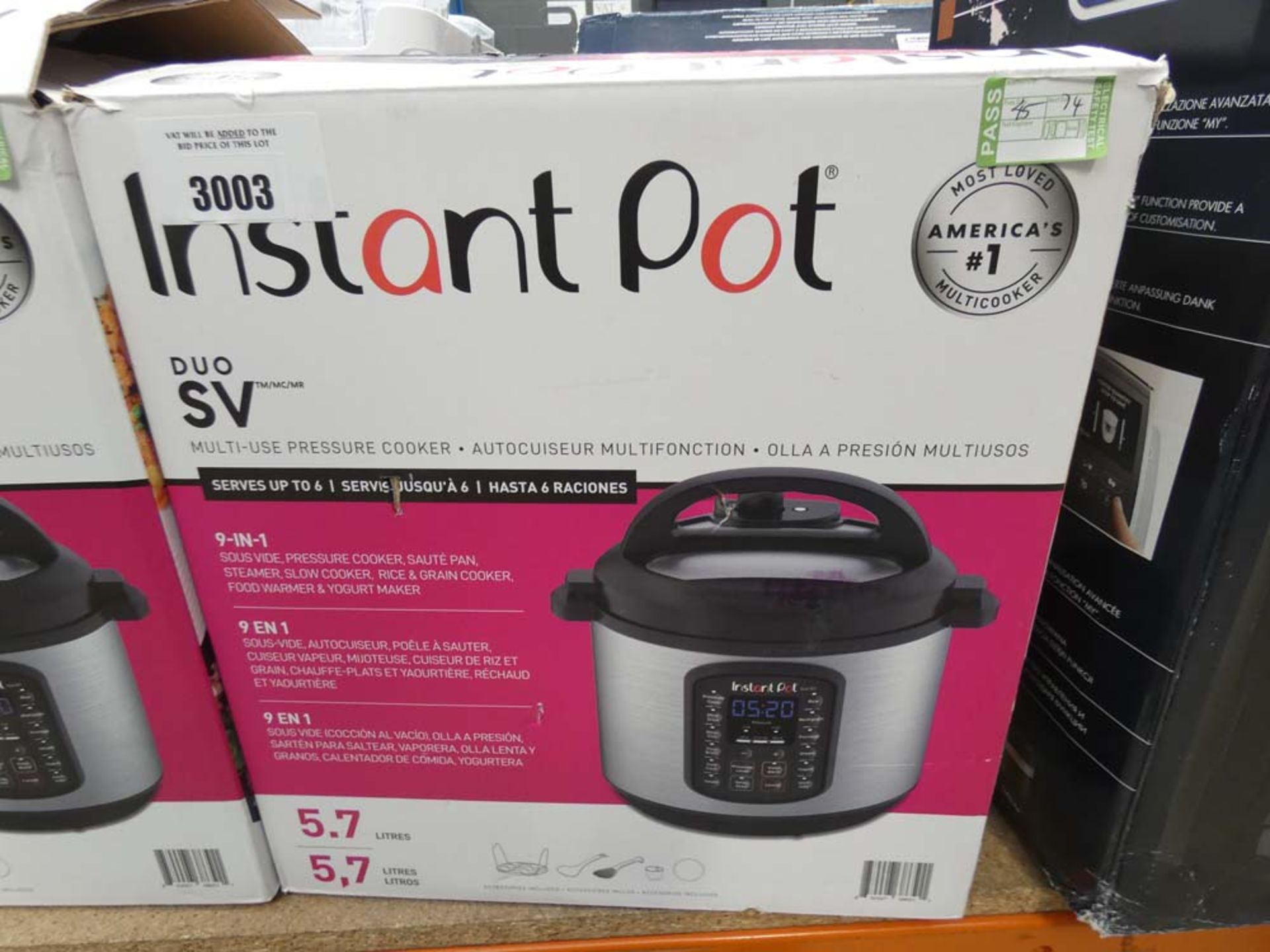 (TN74) Boxed instant pot multi use pressure cooker - Image 3 of 3