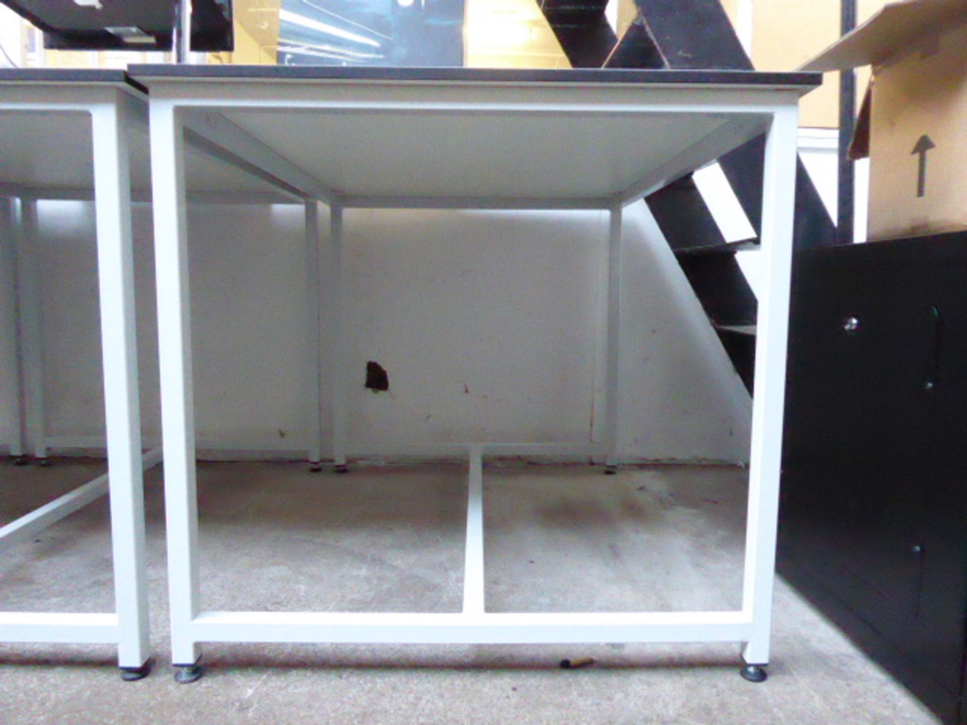 120cm x 90cm white top metal frame table - Image 3 of 3