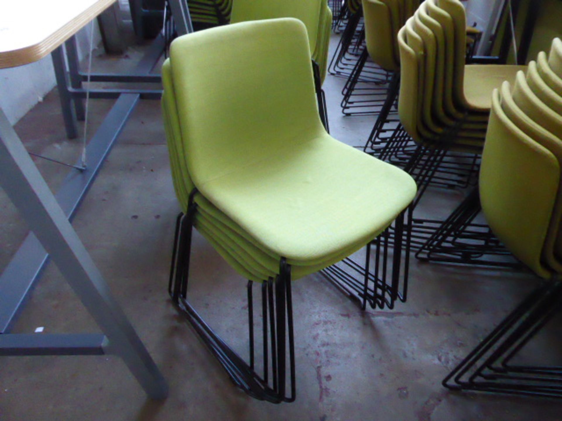 12 Fredericia Welling/Ludvik, item 4102, black framed green cloth stacking chairs - Image 2 of 3