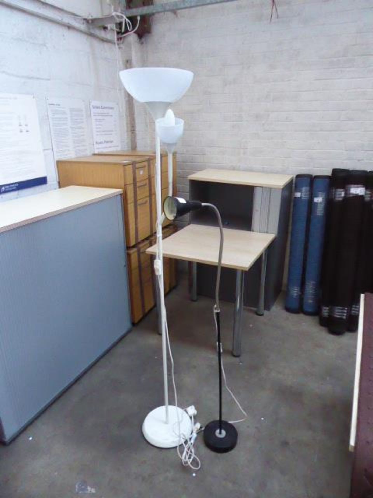 1 white and 1 black standard lamp