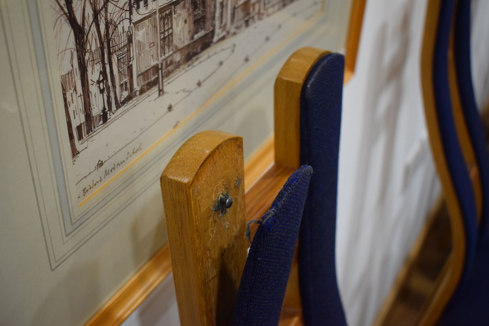 A 1983 conference suite in sweet chestnut including a twin pedestal table, 382 x 177 cm, - Image 3 of 14