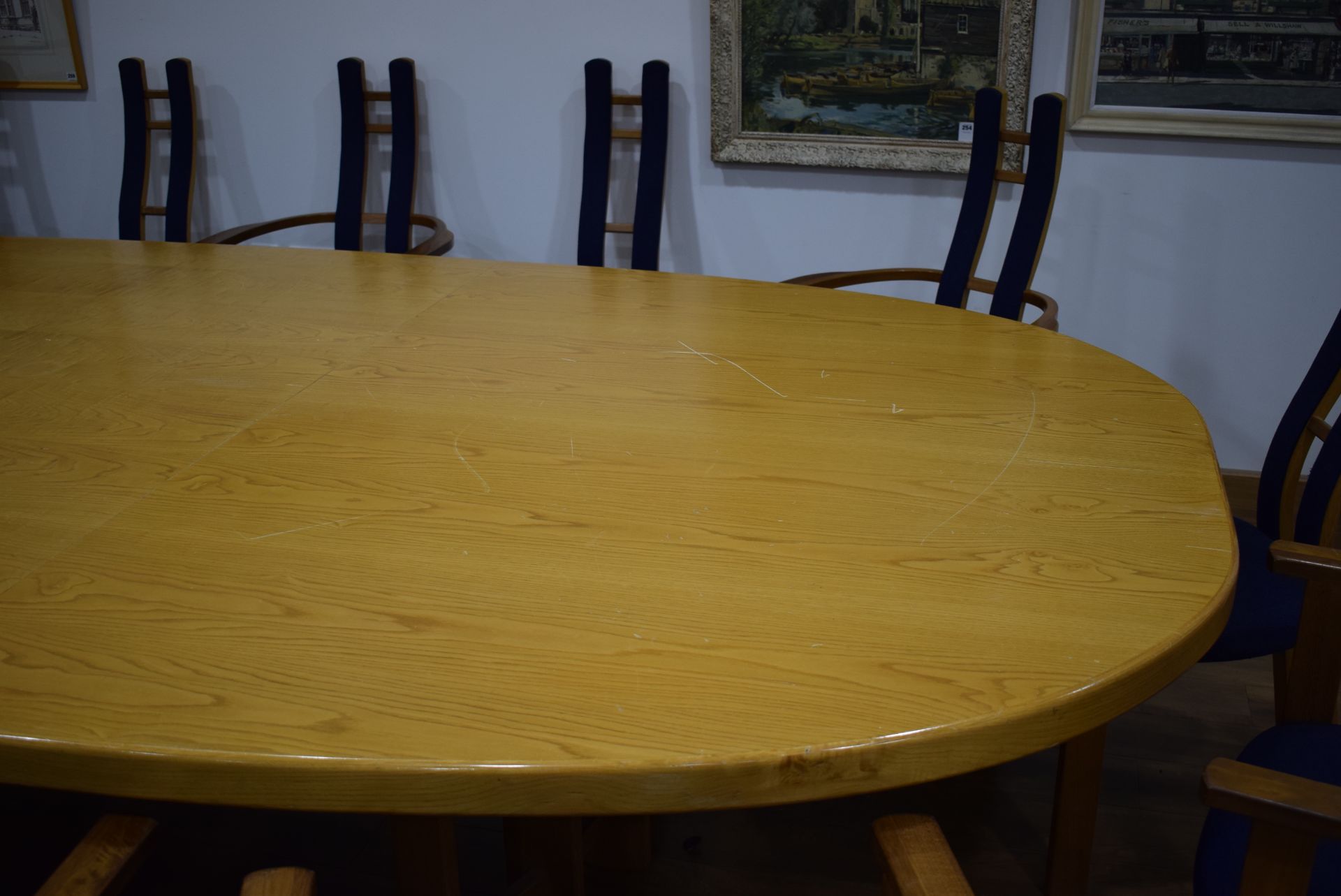 A 1983 conference suite in sweet chestnut including a twin pedestal table, 382 x 177 cm, - Image 5 of 14