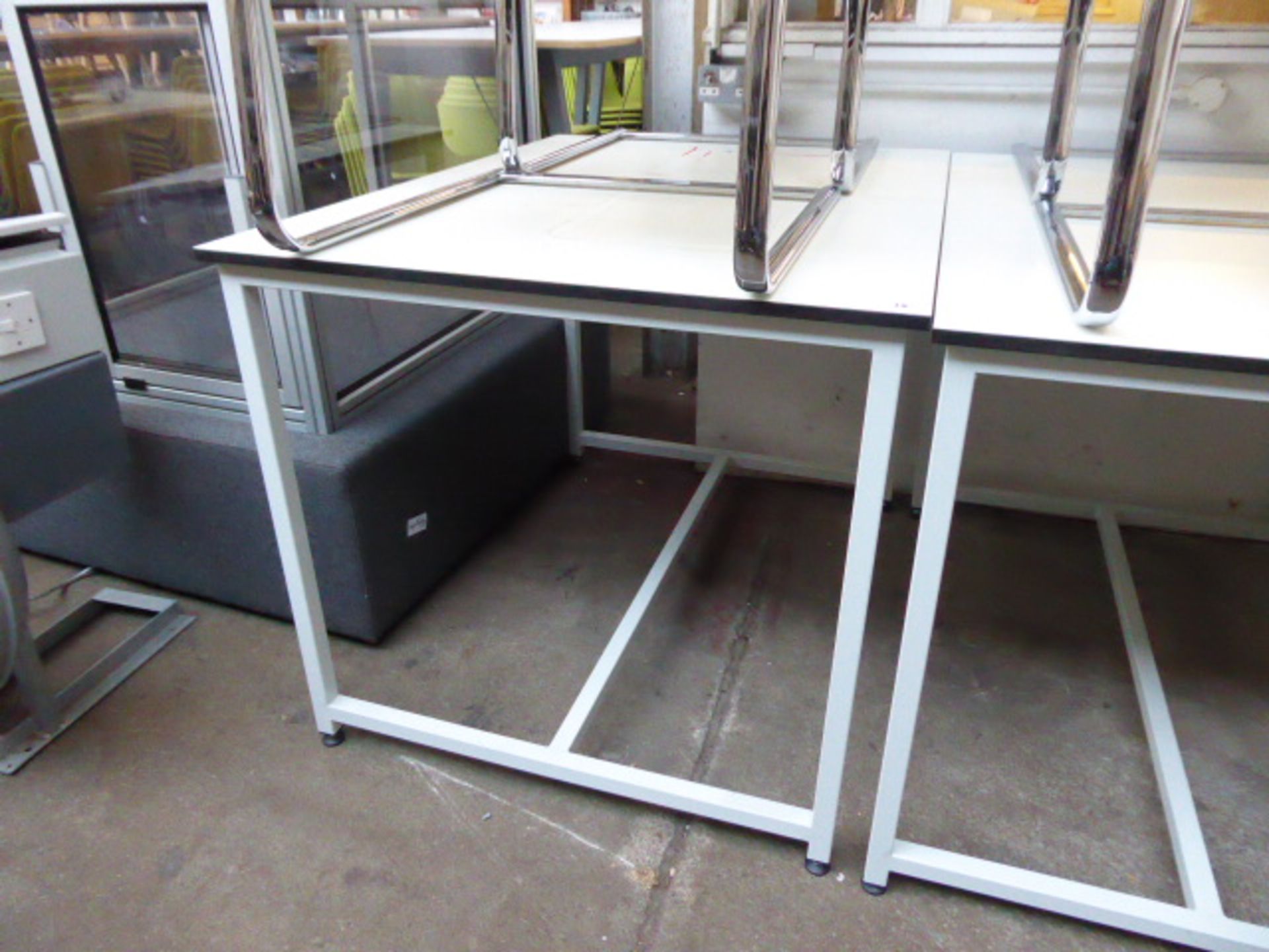 120cm x 90cm white top metal frame table - Image 2 of 3