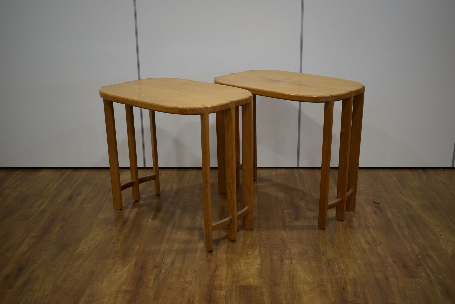 A 1983 conference suite in sweet chestnut including a twin pedestal table, 382 x 177 cm, - Image 9 of 14