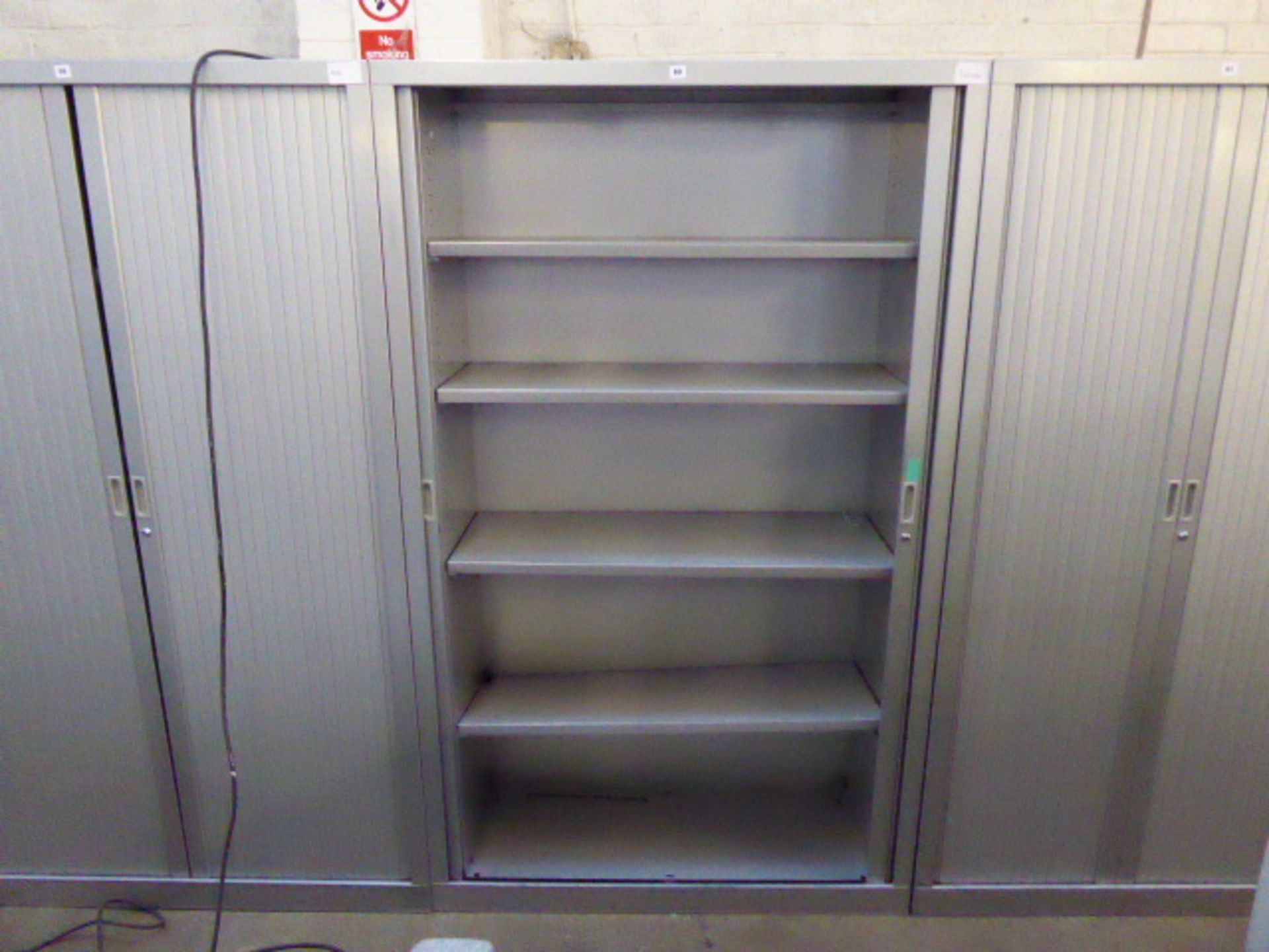 120cm grey double tambour stationery cabinet - Image 2 of 2