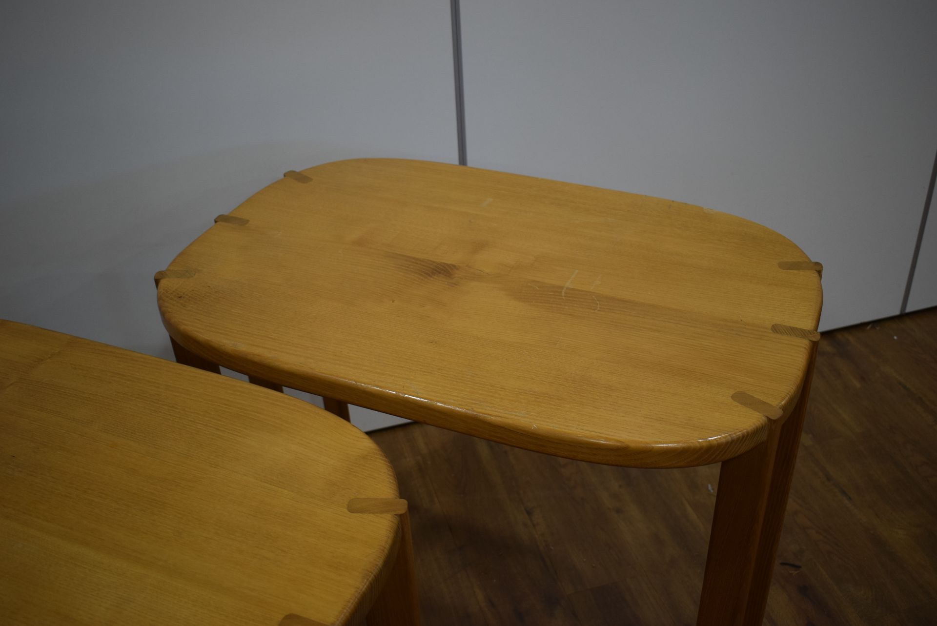 A 1983 conference suite in sweet chestnut including a twin pedestal table, 382 x 177 cm, - Image 12 of 14