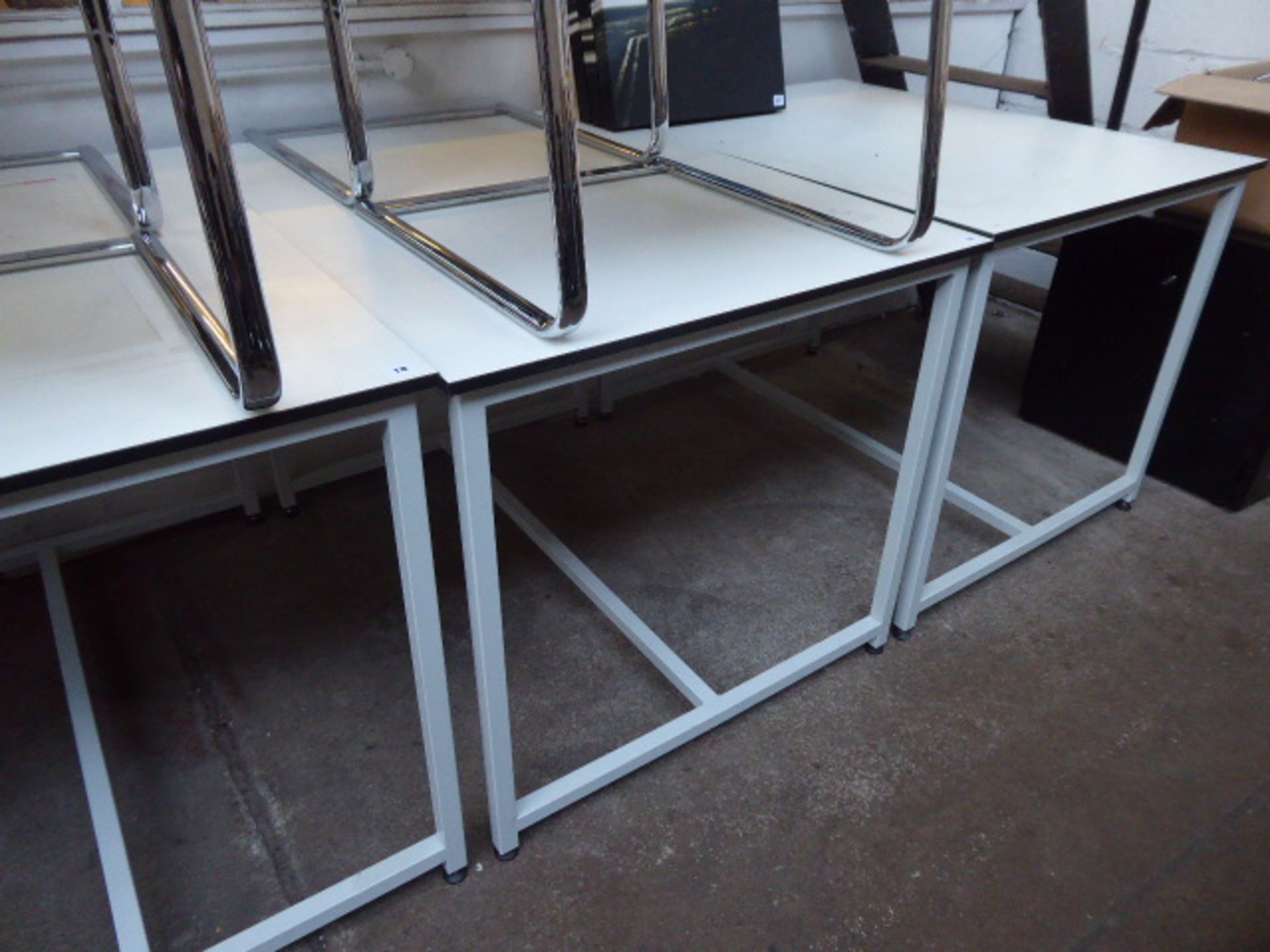 120cm x 90cm white top metal frame table - Image 2 of 3